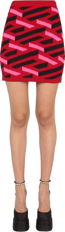 Versace Geometric Pattern Knit Skirt