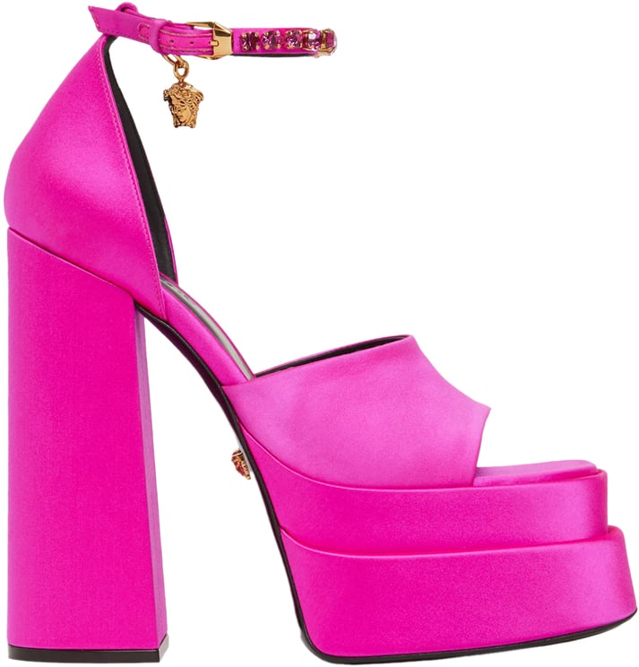 Versace Fuchsia sandals with high heel and plateau