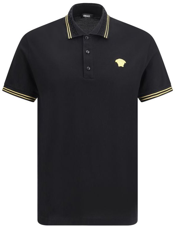 Versace Versace Black Cotton Polo Shirt