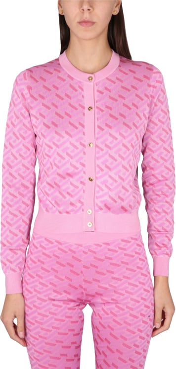 Versace Jacquard Cardigan La Greca