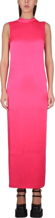 Versace Long Dress With Ring Neckline