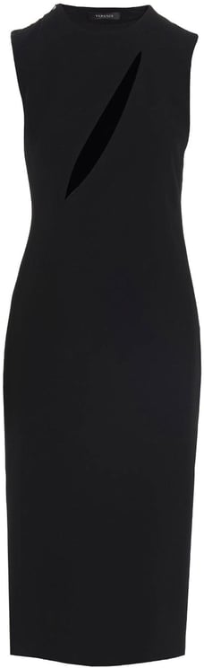 Versace Versace Black Acetate Midi Dress