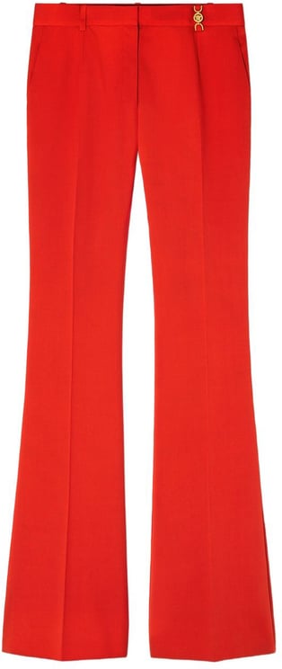 Versace High-Waisted Flared Trousers in Bold Red