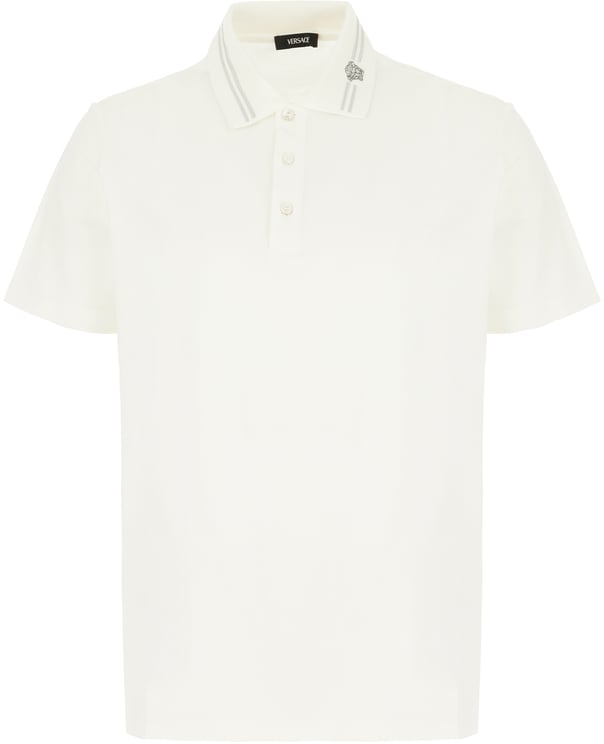 Versace Versace White piquet polo shirt