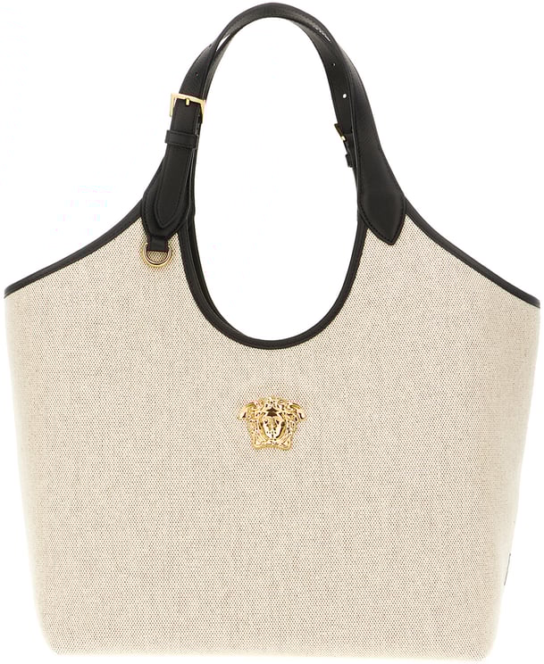 Versace Versace Sand canvas La Medusa shopping bag
