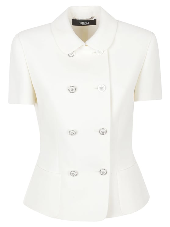 Versace Double-Breasted White Jacket