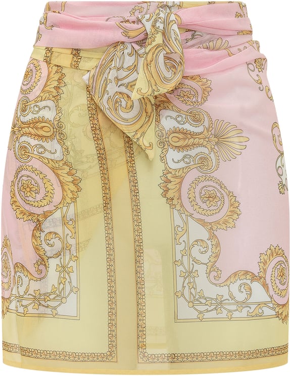 Versace Pareo con Nodo e Stampa Ornamentale