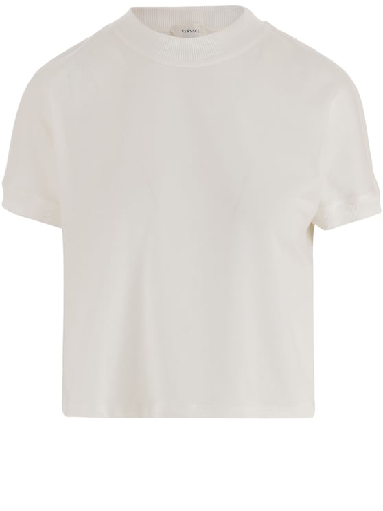 Versace Stretch Cotton T-Shirt With Logo