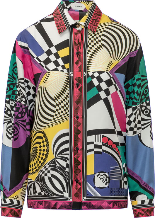 Versace Camicia Teatro con Stampa Geometrica