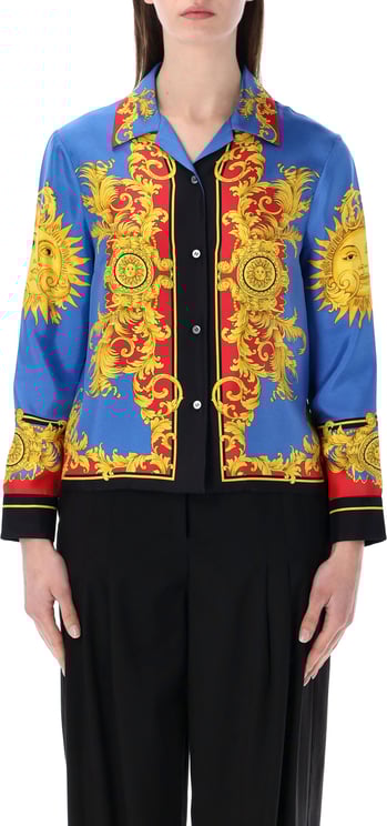 Versace Shirt Print The Sun Blue Gold