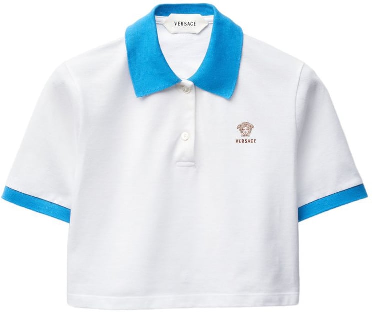 Versace T-Shirts And Polos White Azure Blue