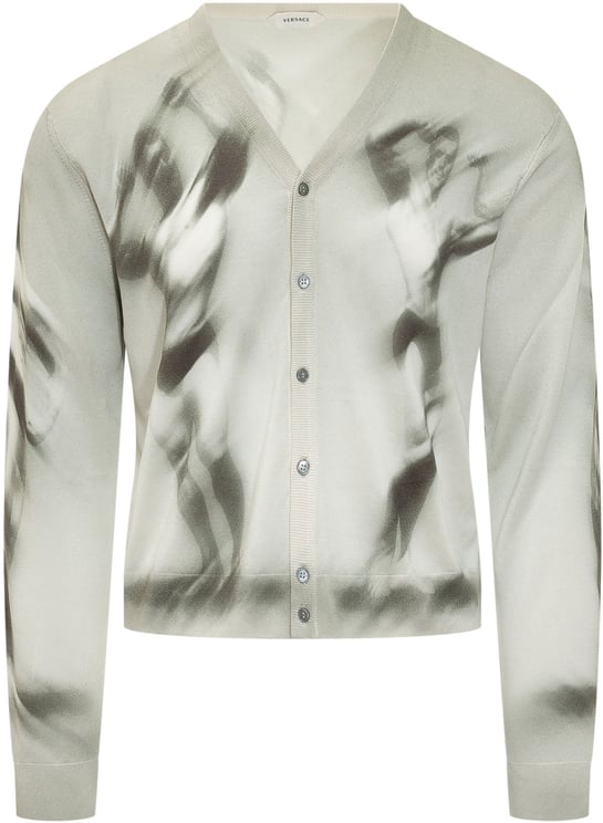 Versace Cardigan con Bottoni e Stampa