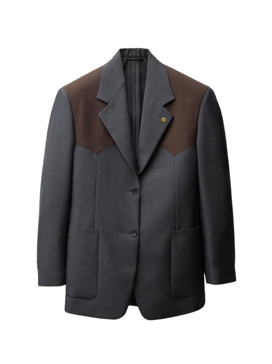 Versace Grey Medusa Accessory Wool Blazer