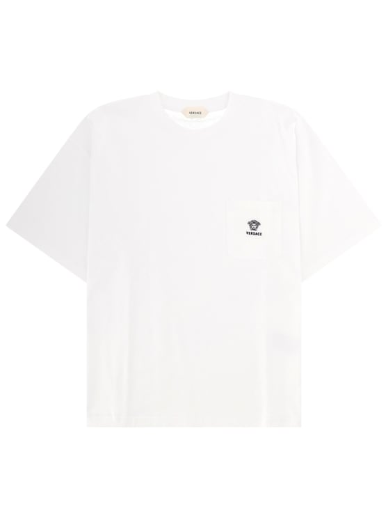 Versace White Small Chest Pocket Logo T-Shirt
