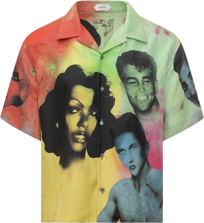 Versace Camicia Informale con Stampa Fotografica