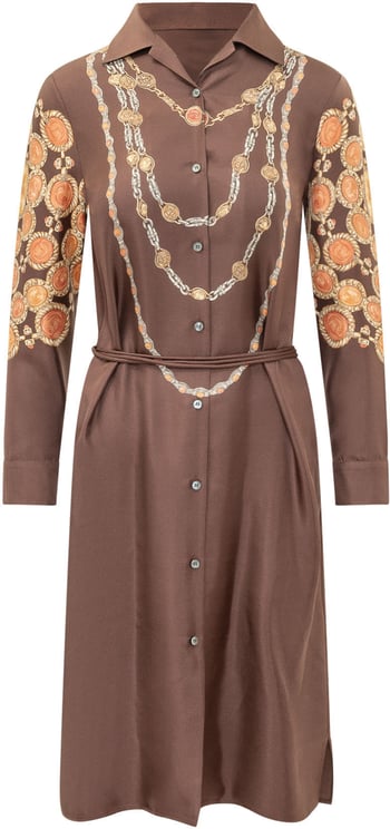 Versace Abito con Colletto e Stampa All Over