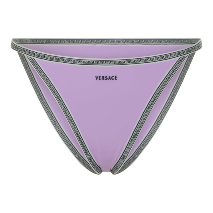 Versace Low-Rise Bikini Bottoms with Greek Key Detail