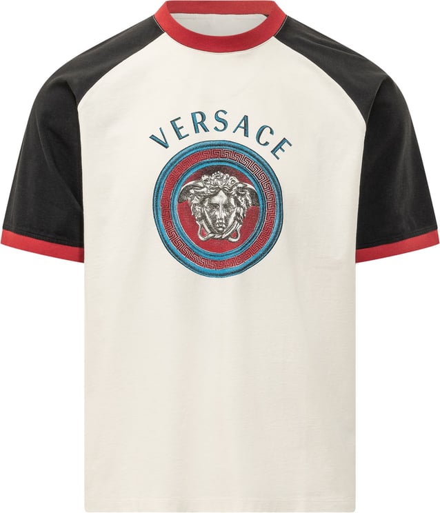 Versace T-shirt con Pannello Diagonale