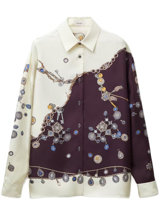 Versace Informal Jewel Motif Silk Shirt