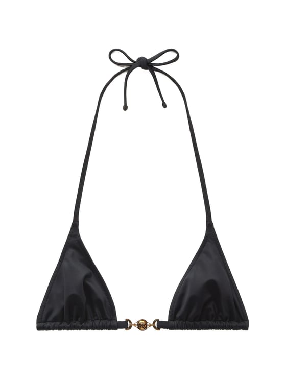 Versace Triangle Cup Bikini With Adjustable Ties And Decorative Clasp