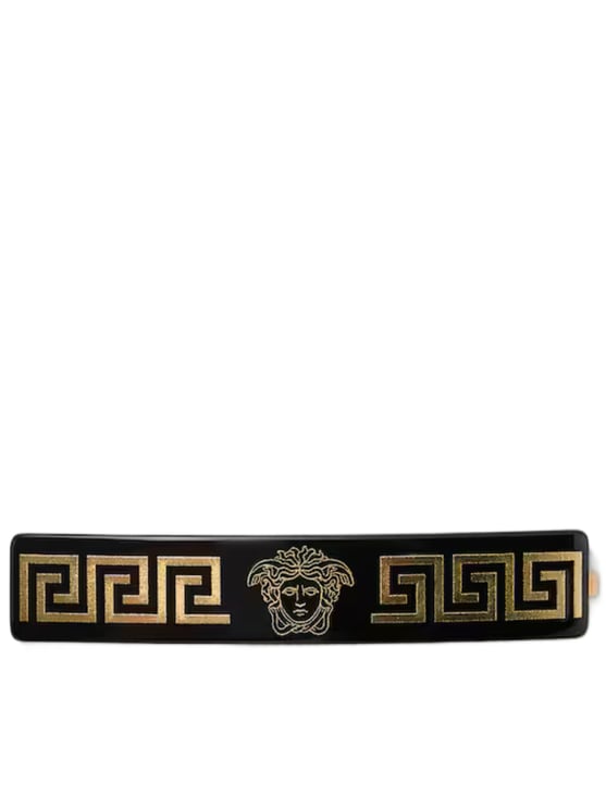 Versace Black Glossy Medusa Emblem Barrette