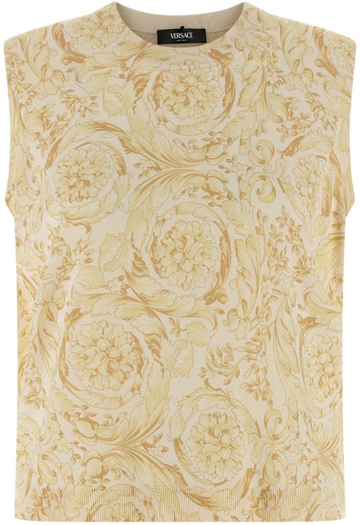 Versace Versace Bicolor Silk Sleeveless Jacket
