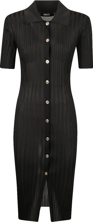 Versace Ribbed Knit Midi Dress