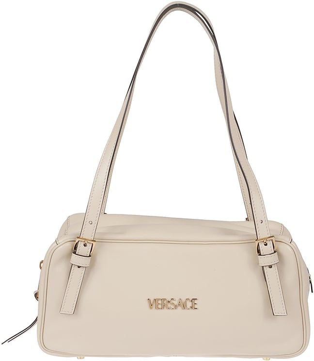 Versace Rectangular Handbag In Smooth Lambskin Leather