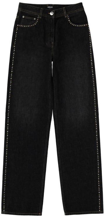 Versace JEANS WITH STUDS AND CRYSTALS DECORATION