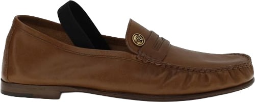 Versace Versace Brown Lamb Ovis Aries Aries Slip-On Loafers