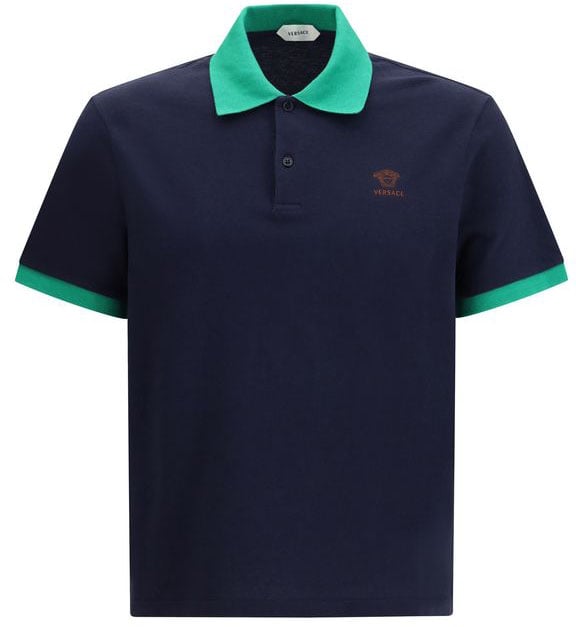 Versace Versace Blue Cotton Polo Shirt