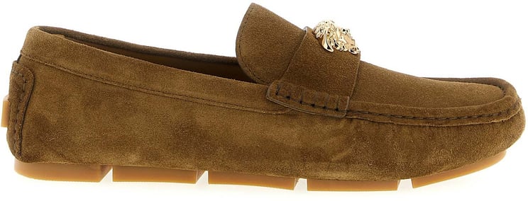 Versace Versace Brown Calfskin Slip-On Loafers