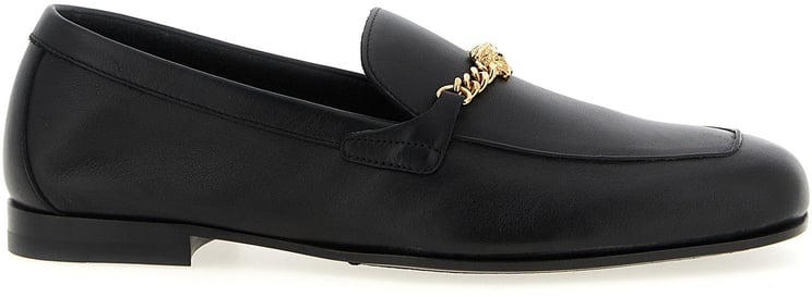 Versace Versace Black Calfskin Slip-On Loafers
