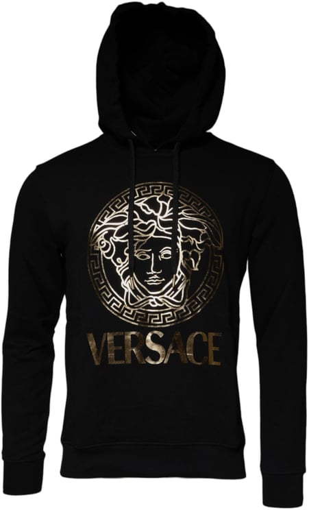 Versace Versace Black Medusa Cotton Hoodie Pullover Sweatshirt Sweater