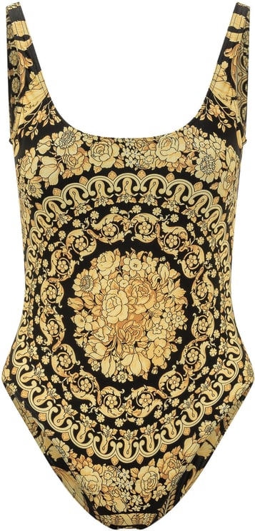 Versace Costume Intero con Spalline e Stampa Ornamentale