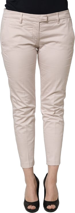 Versace Jeans Couture Versace Jeans Couture Beige Low Waist Tapered Women Cropped Trousers Pants