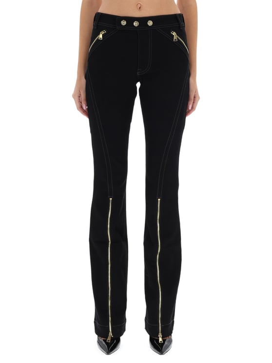 Versace Jeans Couture Slim-Fit Zipper Detail Pants