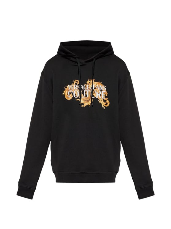Versace Jeans Couture Black Ornate Logo Hoodie