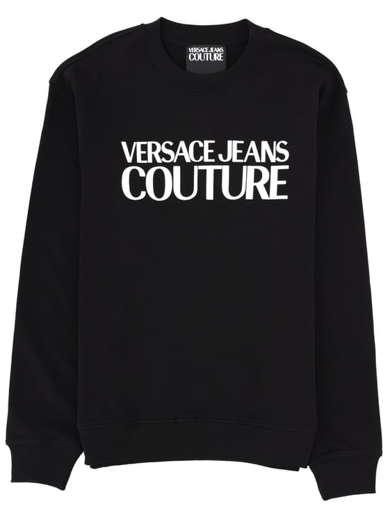 Versace Jeans Couture Crewneck White Chest Logo Cotton Sweatshirt