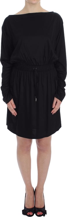 Versace Jeans Couture Versace Jeans Black Modal Silk Shift Knee Dress