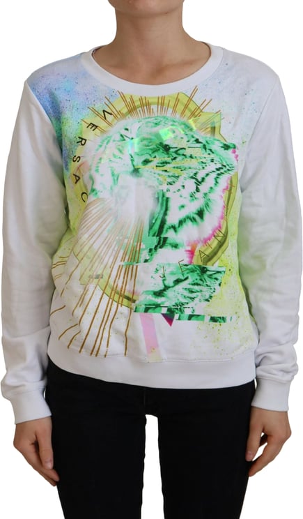 Versace Jeans Couture Versace Jeans White Graphic Print Long Sleeves Sweater
