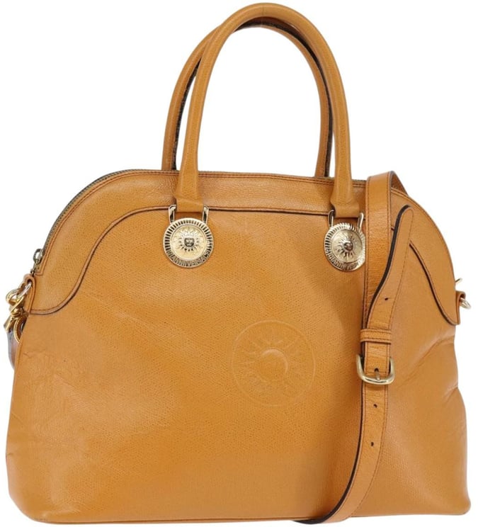 Versace Versace Vintage Sun Zip Satchel Embossed Leather Large