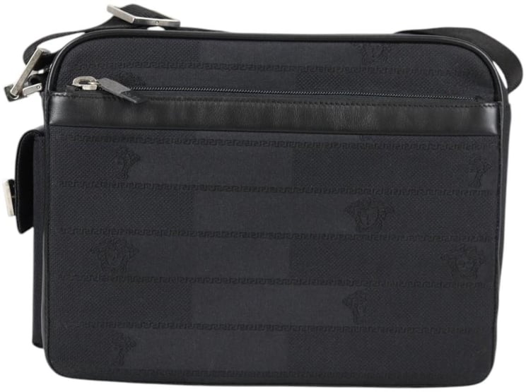 Versace Versace Front Pocket Shoulder Bag Leather and Canvas