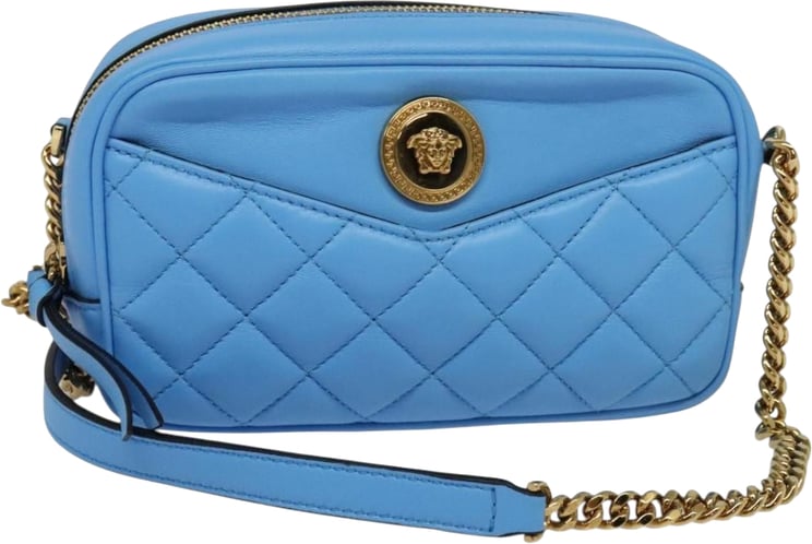 Versace Versace Medusa Icon Front Slip Pocket Camera Quilted Leather Small