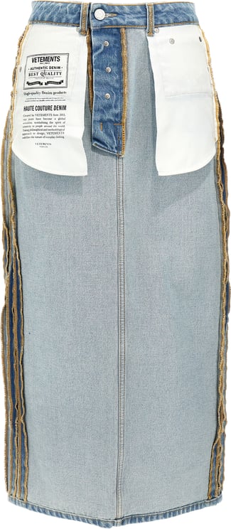 Vetements Vetements Blue Cotton Mini Skirt