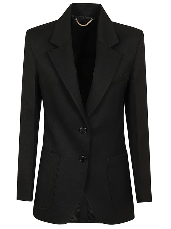 Victoria Beckham Patch Pocket Tailored Jacket with Notched Lapels