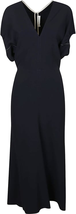 Victoria Beckham Blouson Detail Midi Dress