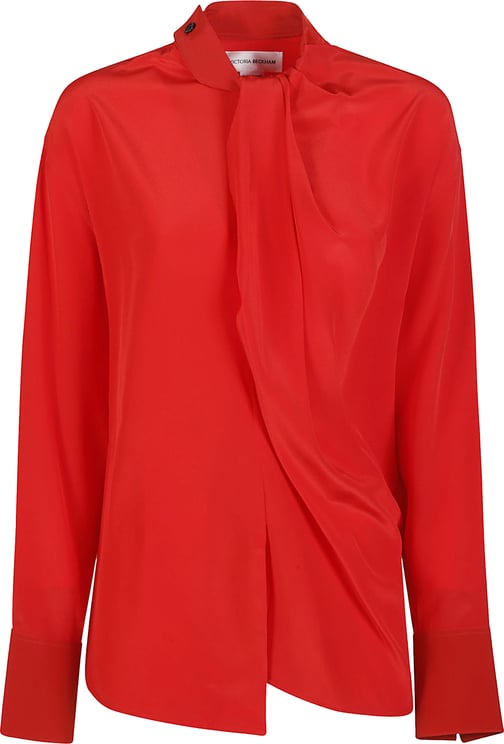 Victoria Beckham Drape Detail Blouse Red