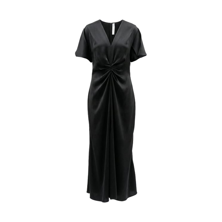 Victoria Beckham Eve Curved V Neck Midi Dress