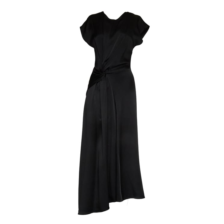 Victoria Beckham Aria Round Neck V Back Midi Dress